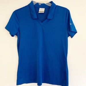 Nike Dri Fit women’s blue golf polo